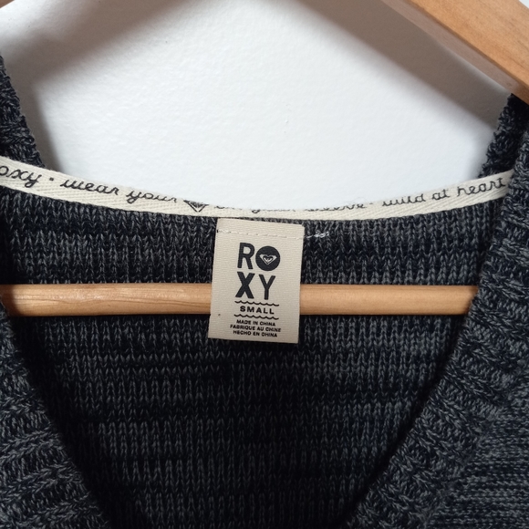 Roxy Hooded Drawstring Waist Tunic V-Neck Sweater Sz S - Picture 6 of 7